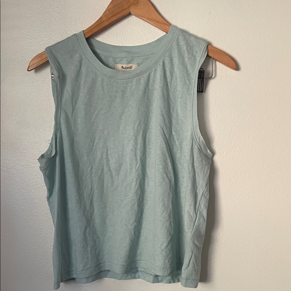 Madewell Pale Aqua Sleeveless Muscle Tank Top